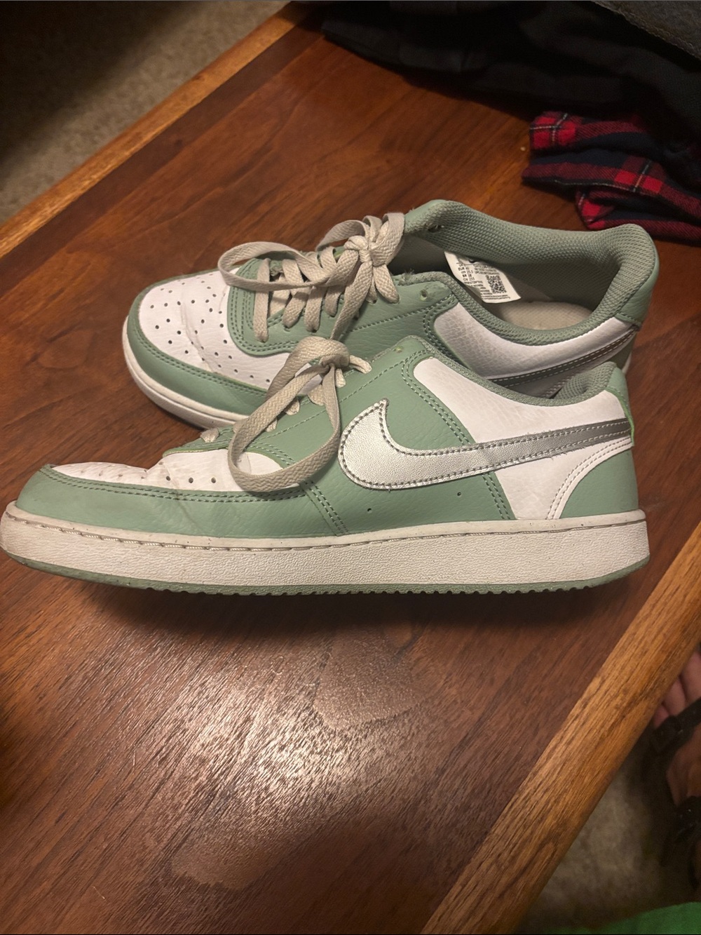 Nike Court Vision Low Next Nature Mint Green, White/Silver swoosh